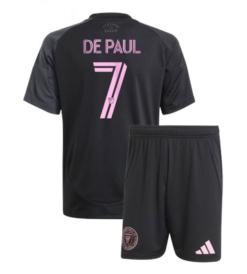 Inter Miami Rodrigo De Paul #7 Borta Kläder Barn 2025-26 Kortärmad (+ Korta byxor)